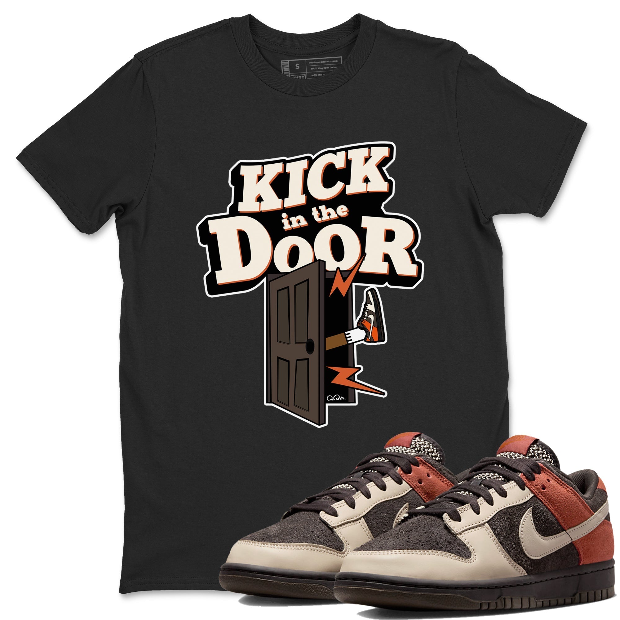 Dunk Red Panda shirt to match jordans Kick In The Door sneaker tees Nike Dunk LowRed Panda Drip Gear Zone Sneaker T-Shirts Crew Neck Casual Fit Black 1 T-Shirt