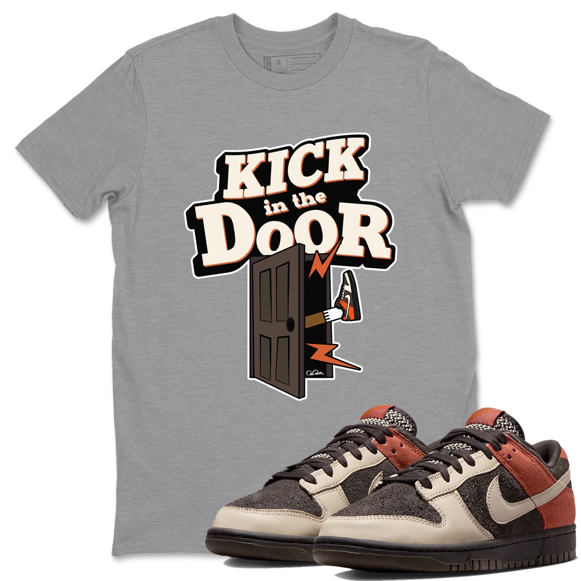 Dunk Red Panda shirt to match jordans Kick In The Door sneaker tees Nike Dunk LowRed Panda Drip Gear Zone Sneaker T-Shirts Crew Neck Casual Fit Heather Grey 1 T-Shirt
