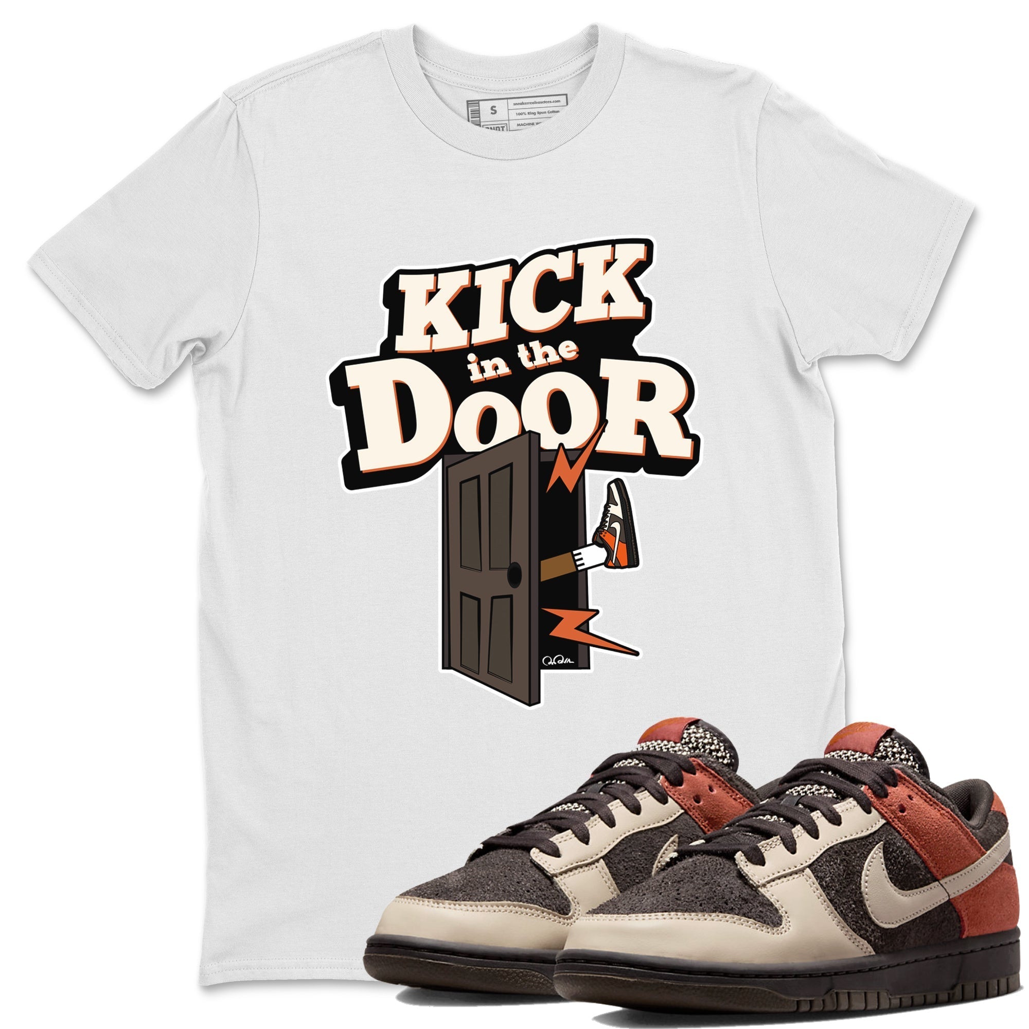 Dunk Red Panda shirt to match jordans Kick In The Door sneaker tees Nike Dunk LowRed Panda Drip Gear Zone Sneaker T-Shirts Crew Neck Casual Fit White 1 T-Shirt