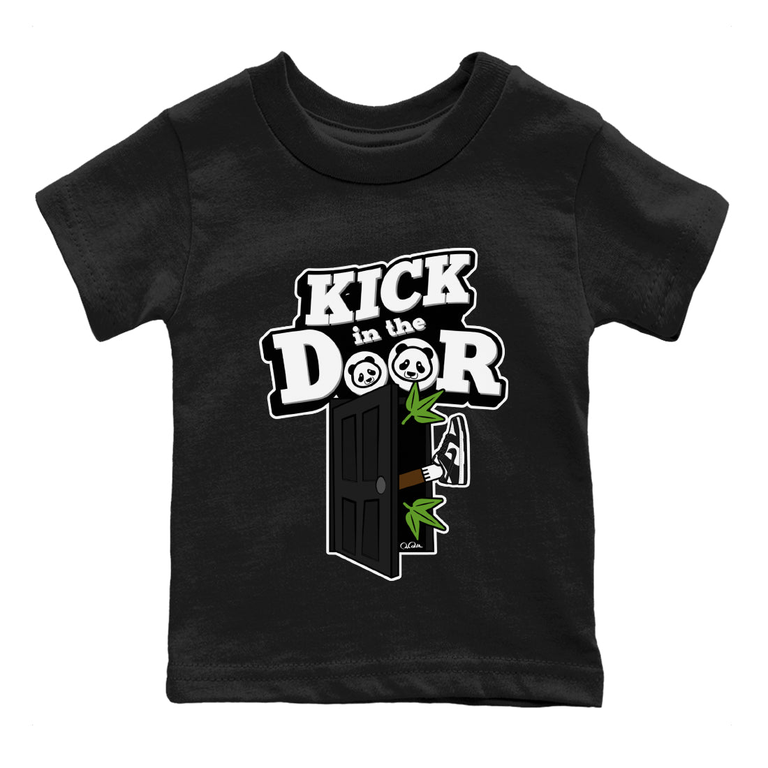 Dunk Panda Sneaker Match Tees Kick In The Door Streetwear Sneaker Shirt Dunk Low White Black Drip Gear Zone Sneaker Matching Clothing Kids Shirts Black 2