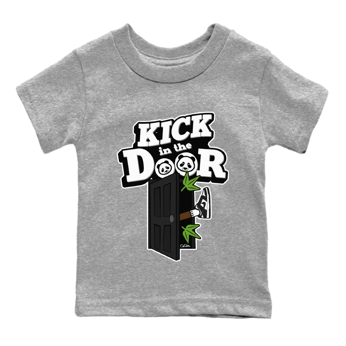 Dunk Panda Sneaker Match Tees Kick In The Door Streetwear Sneaker Shirt Dunk Low White Black Drip Gear Zone Sneaker Matching Clothing Kids Shirts Heather Grey 2