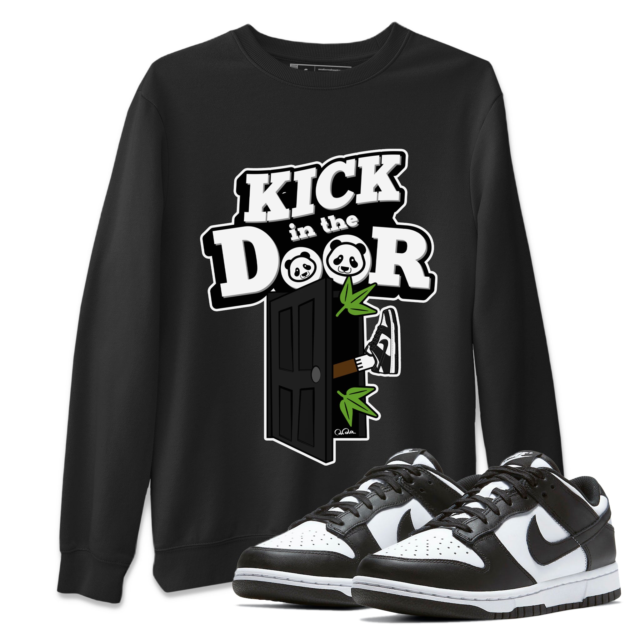 Dunk Panda Sneaker Match Tees Kick In The Door Streetwear Sneaker Shirt Dunk Low White Black Drip Gear Zone Sneaker Matching Clothing Unisex Shirts Black 1