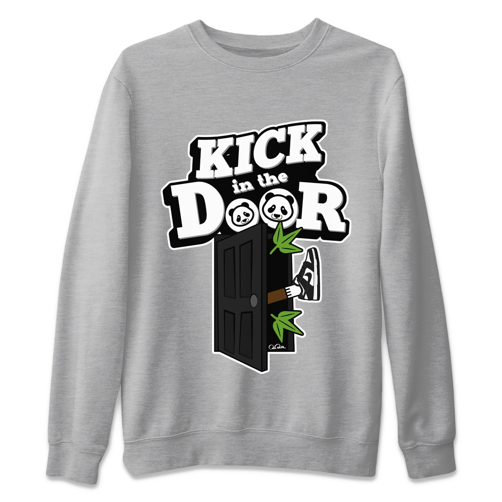 Dunk Panda Sneaker Match Tees Kick In The Door Streetwear Sneaker Shirt Dunk Low White Black Drip Gear Zone Sneaker Matching Clothing Unisex Shirts Heather Grey 2