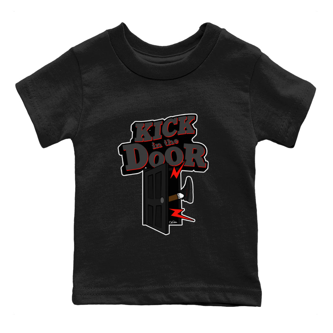Yeezy 350 Bred shirt to match jordans Kick In The Door Streetwear Sneaker Shirt Adidas Yeezy Boost V2 350 Bred Drip Gear Zone Sneaker Matching Clothing Baby Toddler Black 2 T-Shirt
