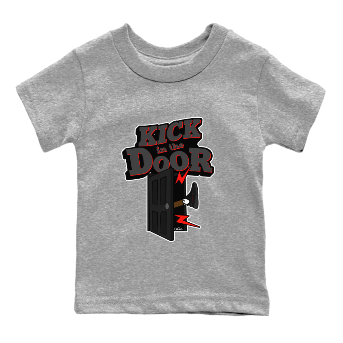Yeezy 350 Bred shirt to match jordans Kick In The Door Streetwear Sneaker Shirt Adidas Yeezy Boost V2 350 Bred Drip Gear Zone Sneaker Matching Clothing Baby Toddler Heather Grey 2 T-Shirt