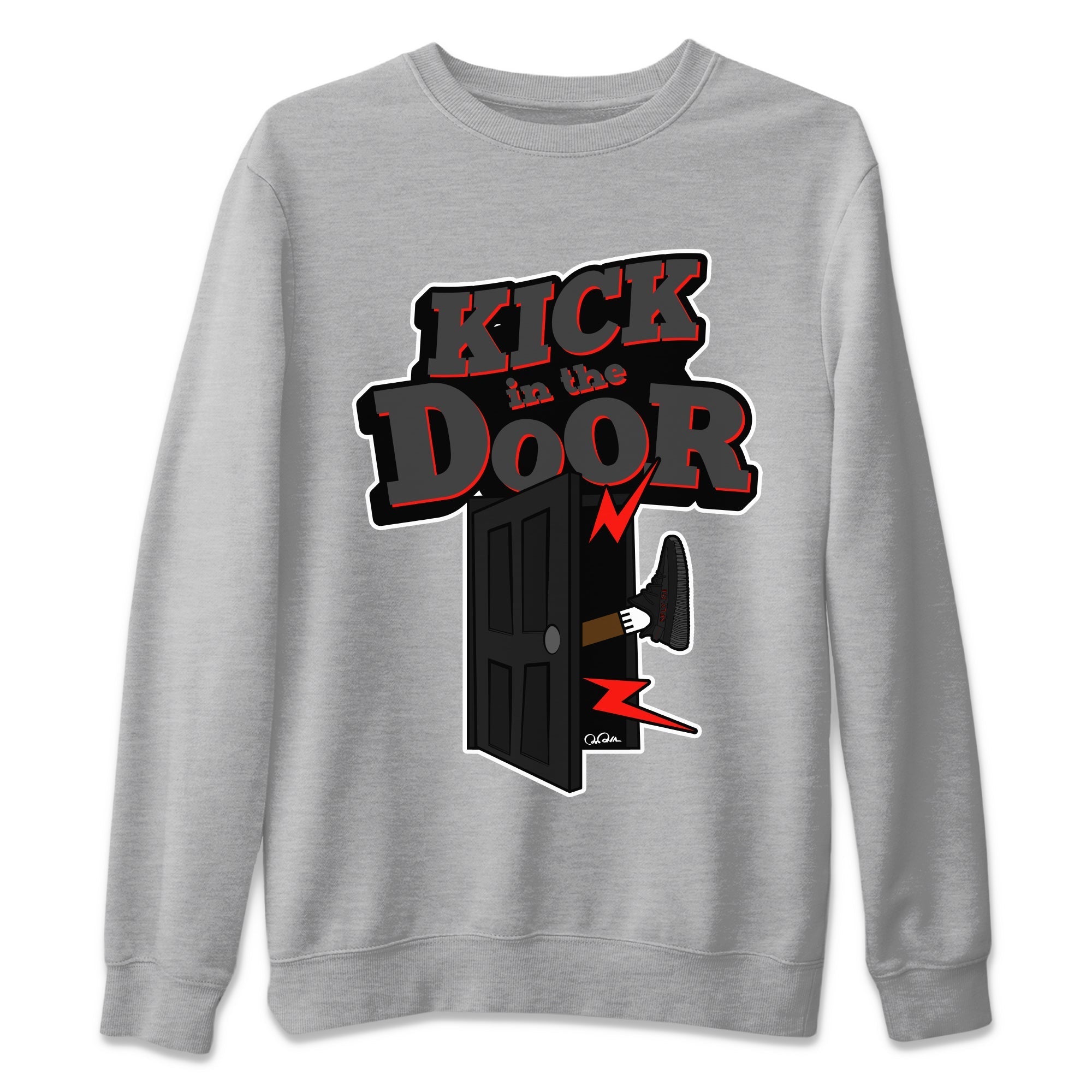 Yeezy 350 Bred shirt to match jordans Kick In The Door Streetwear Sneaker Shirt Adidas Yeezy Boost V2 350 Bred Drip Gear Zone Sneaker Matching Clothing Unisex Heather Grey 2 T-Shirt