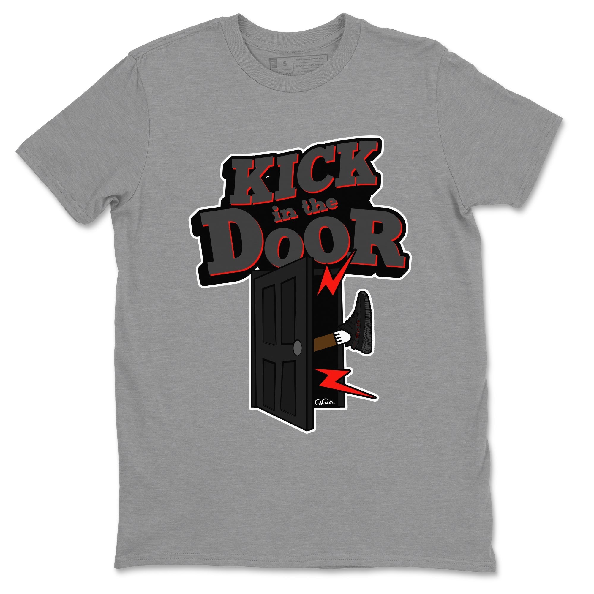 Yeezy 350 Bred shirt to match jordans Kick In The Door Streetwear Sneaker Shirt Adidas Yeezy Boost V2 350 Bred Drip Gear Zone Sneaker Matching Clothing Unisex Heather Grey 2 T-Shirt