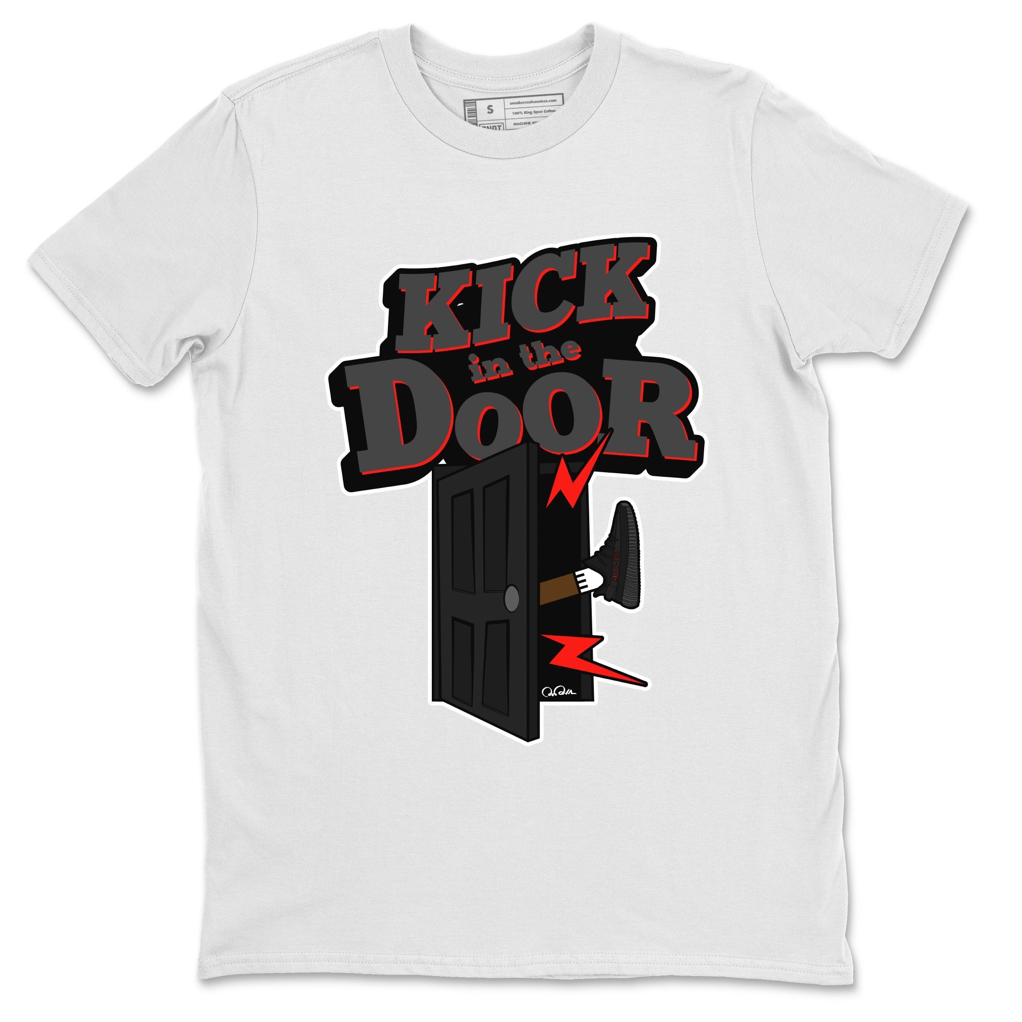 Yeezy 350 Bred shirt to match jordans Kick In The Door Streetwear Sneaker Shirt Adidas Yeezy Boost V2 350 Bred Drip Gear Zone Sneaker Matching Clothing Unisex White 2 T-Shirt