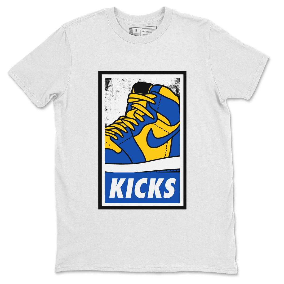 Jordan 1 Game Royal Varsity Maize Sneaker Matching T-Shirt KICKS Sneaker Tees Jordan 1 Game Royal Varsity Maize Sneaker Release Tees Crew Neck Tees