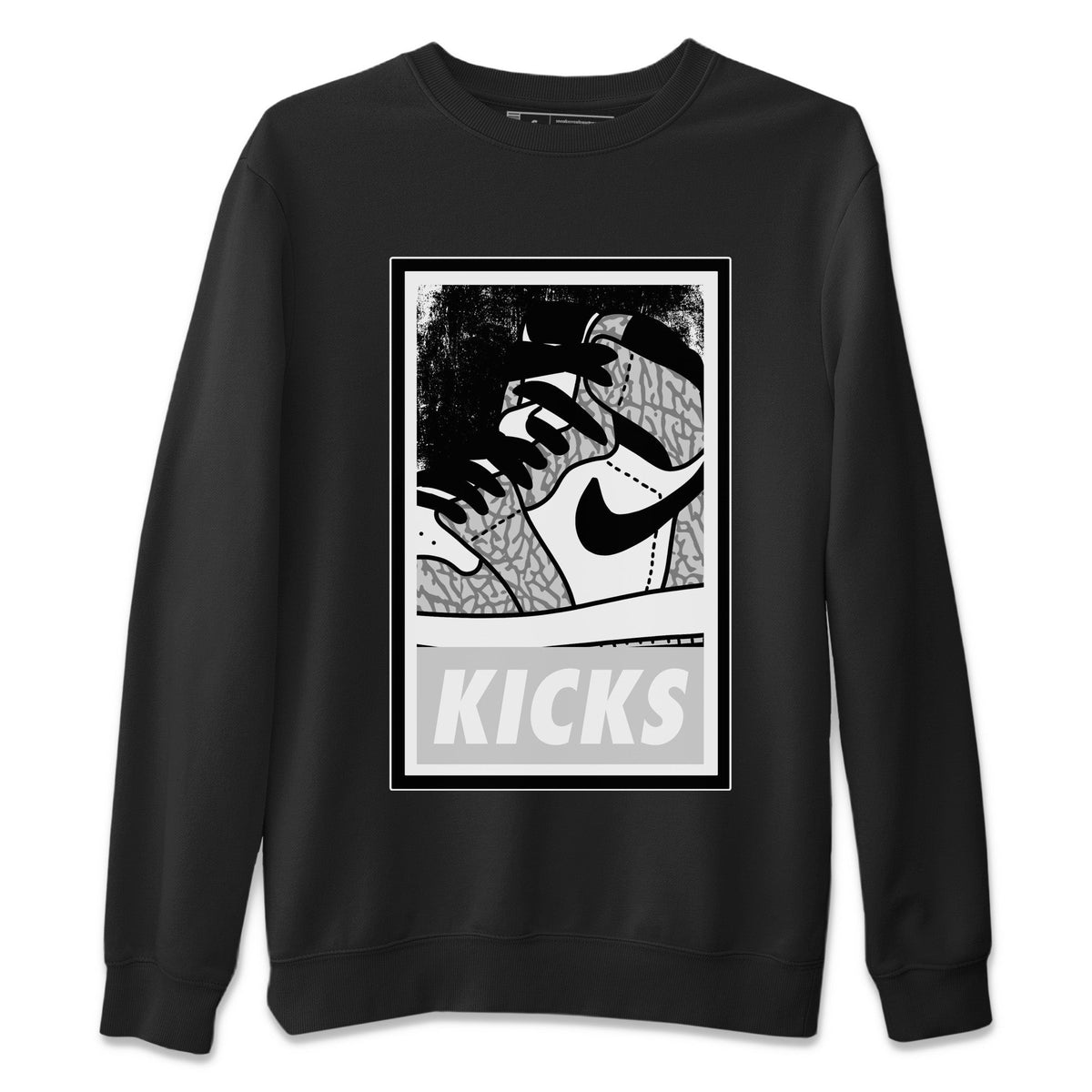 Jordan 1 White Cement Sneaker Matching T-Shirt KICKS Sneaker Tees Jordan 1 White Cement Sneaker Release Tees Crew Neck Tees