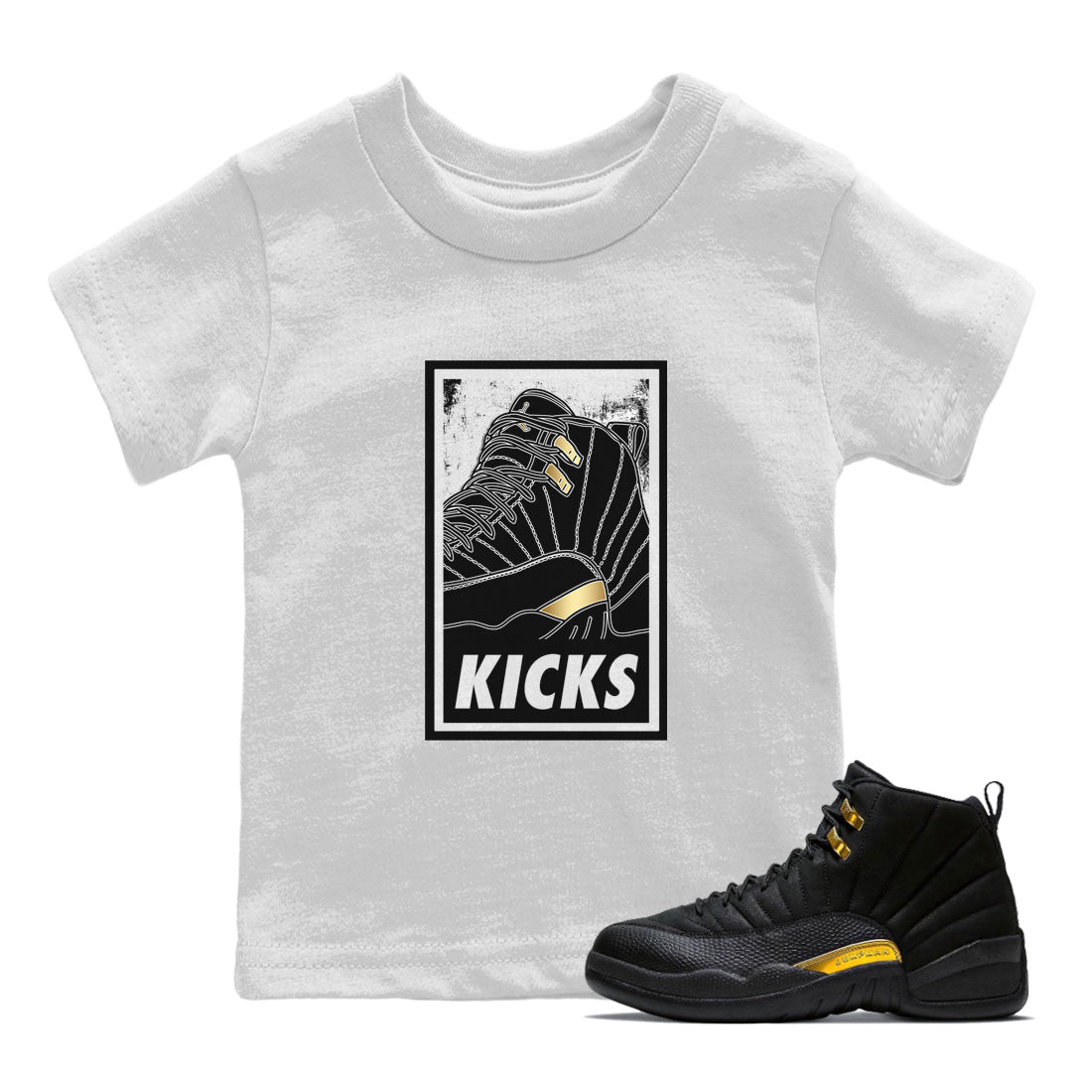 Jordan 12 Black Taxi Sneaker Matching T-Shirt KICKS Sneaker Tees Jordan 12 Black Taxi Sneaker Release Tees Kids Shirts
