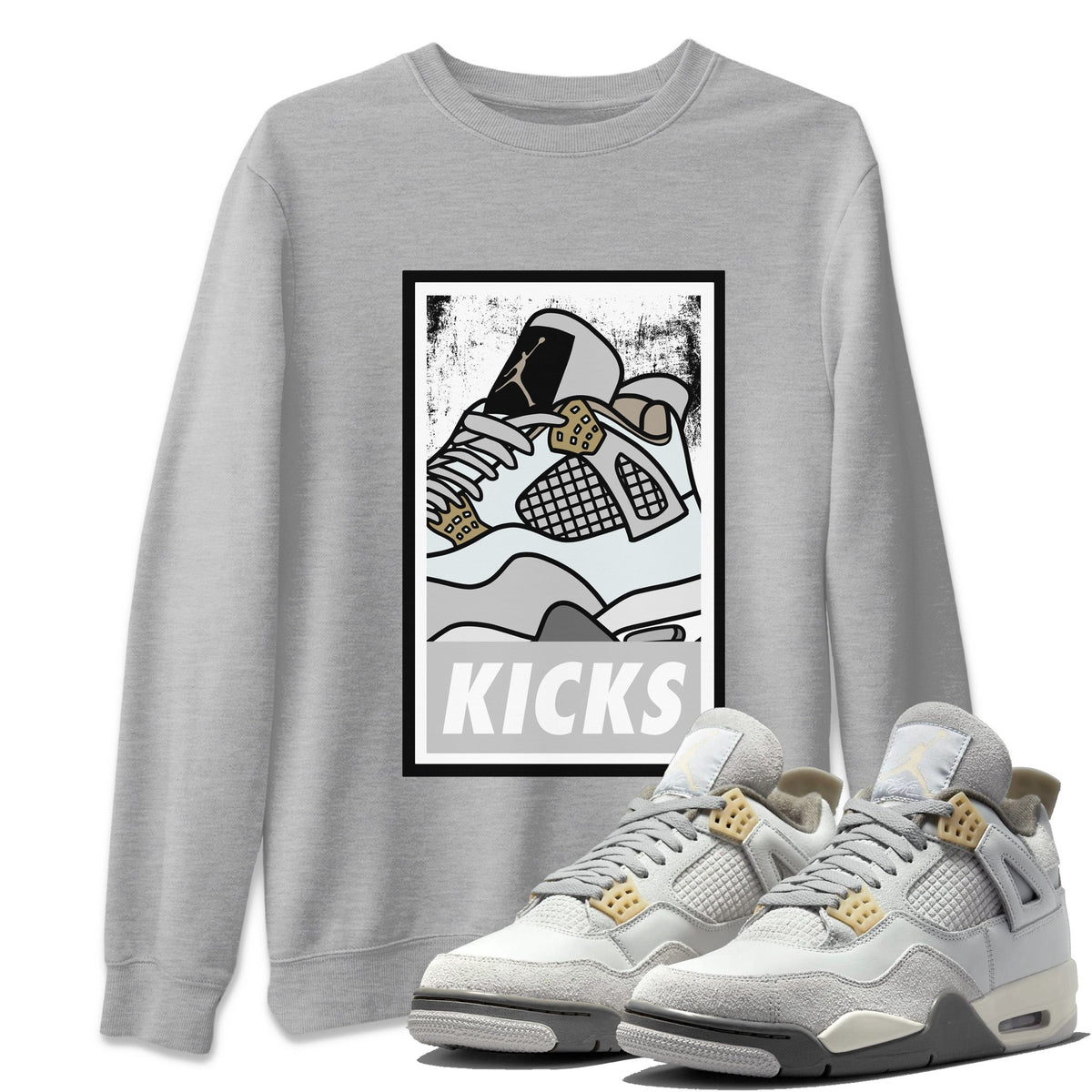 Jordan 4 Craft Sneaker Matching T-Shirt KICKS Sneaker Tees Jordan 4 Craft Sneaker Release Tees Crew Neck Tees
