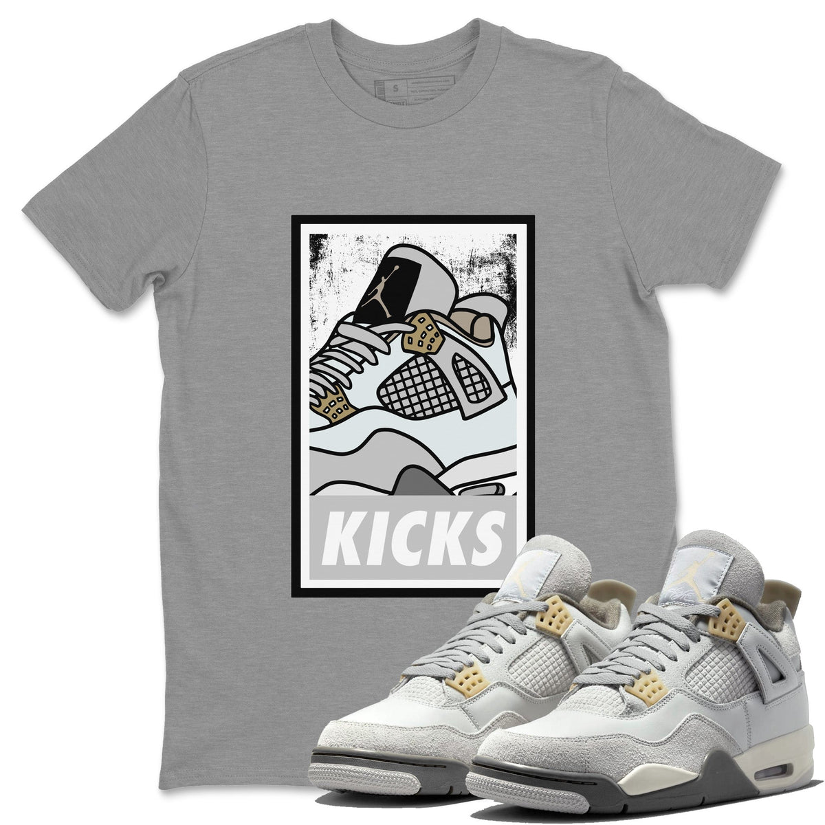 Jordan 4 Craft Sneaker Matching T-Shirt KICKS Sneaker Tees Jordan 4 Craft Sneaker Release Tees Crew Neck Tees