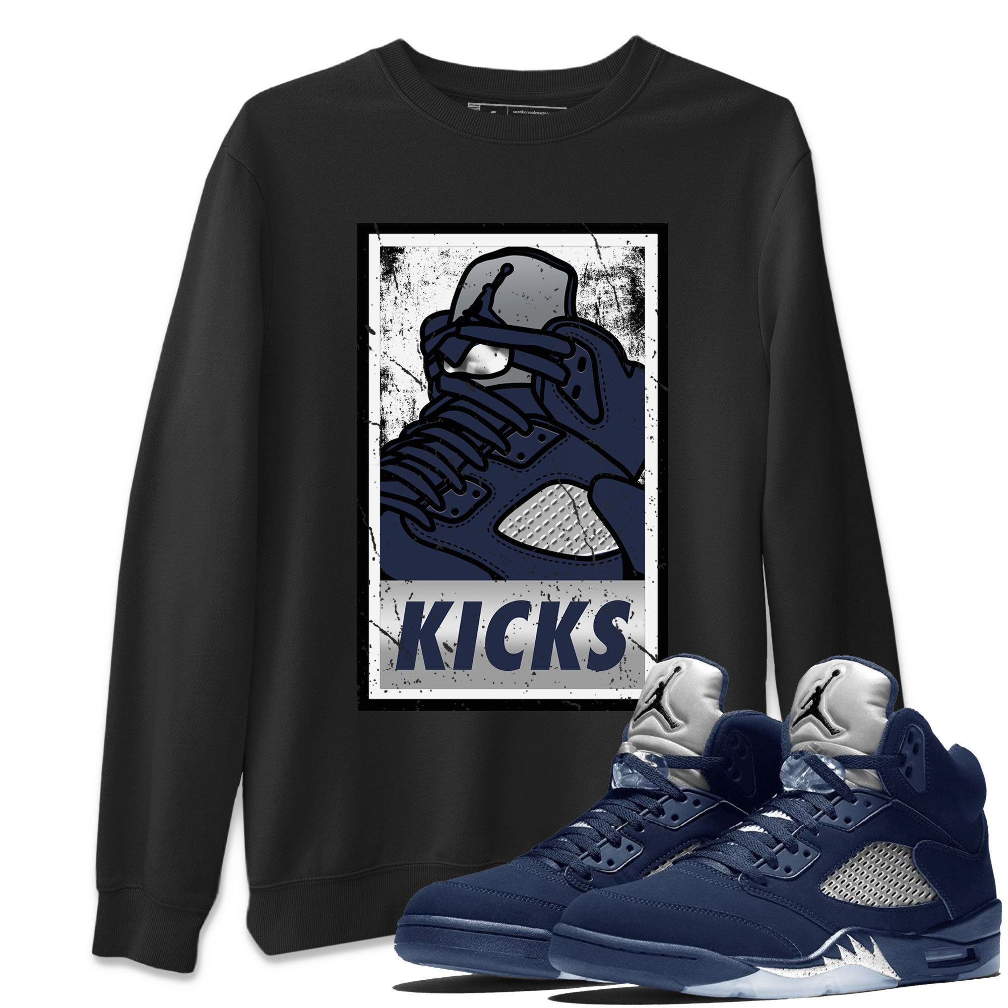 AJ5 Georgetown shirt to match jordans KICKS Streetwear Sneaker Shirt Air Jordan 5 Georgetown Drip Gear Zone Sneaker Matching Clothing Unisex Black 1 T-Shirt