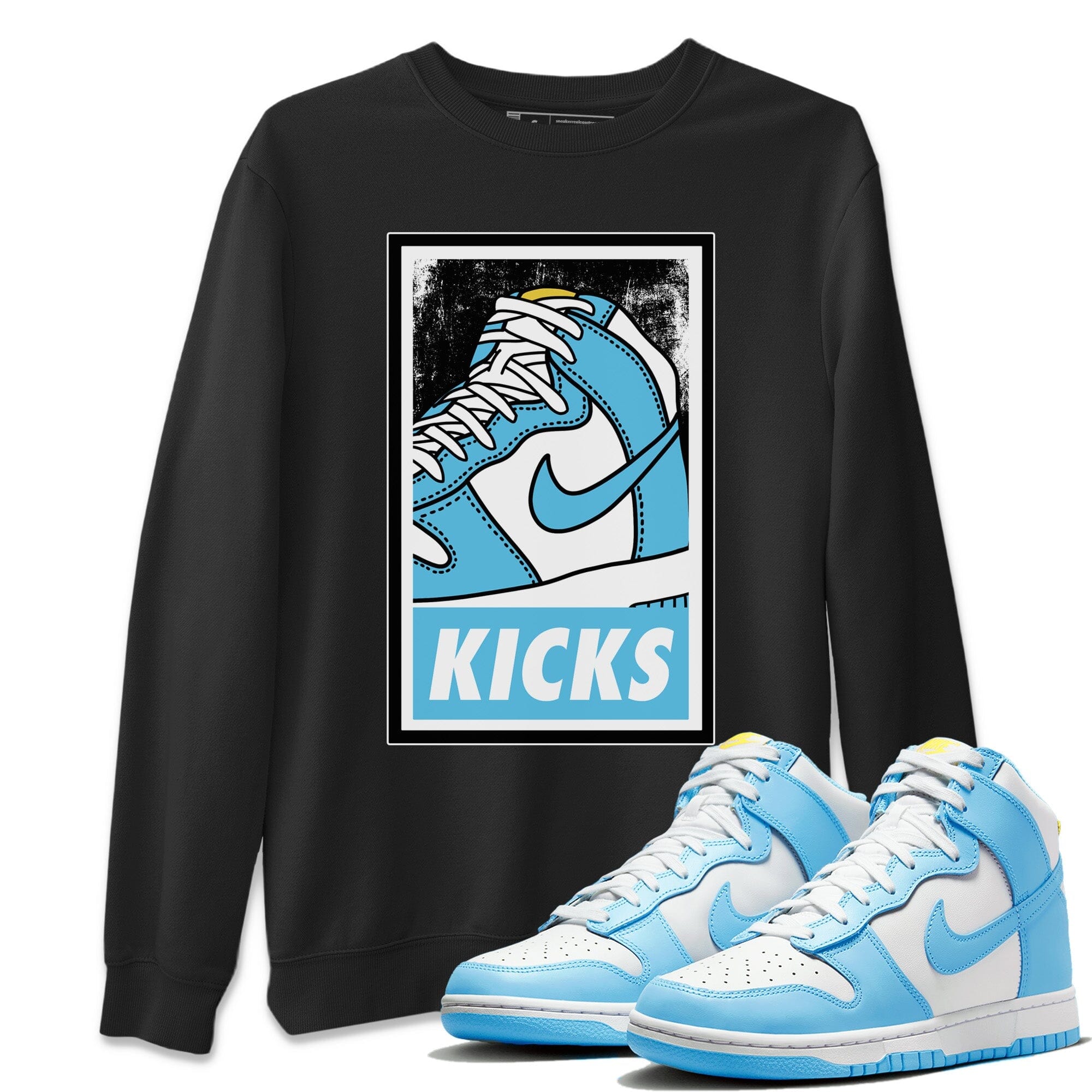 Dunk Blue Chill Sneaker Match Tees KICKS Sneaker Tees Dunk Blue Chill Jordan to match sneaker T-Shirt Crew Neck Shirts