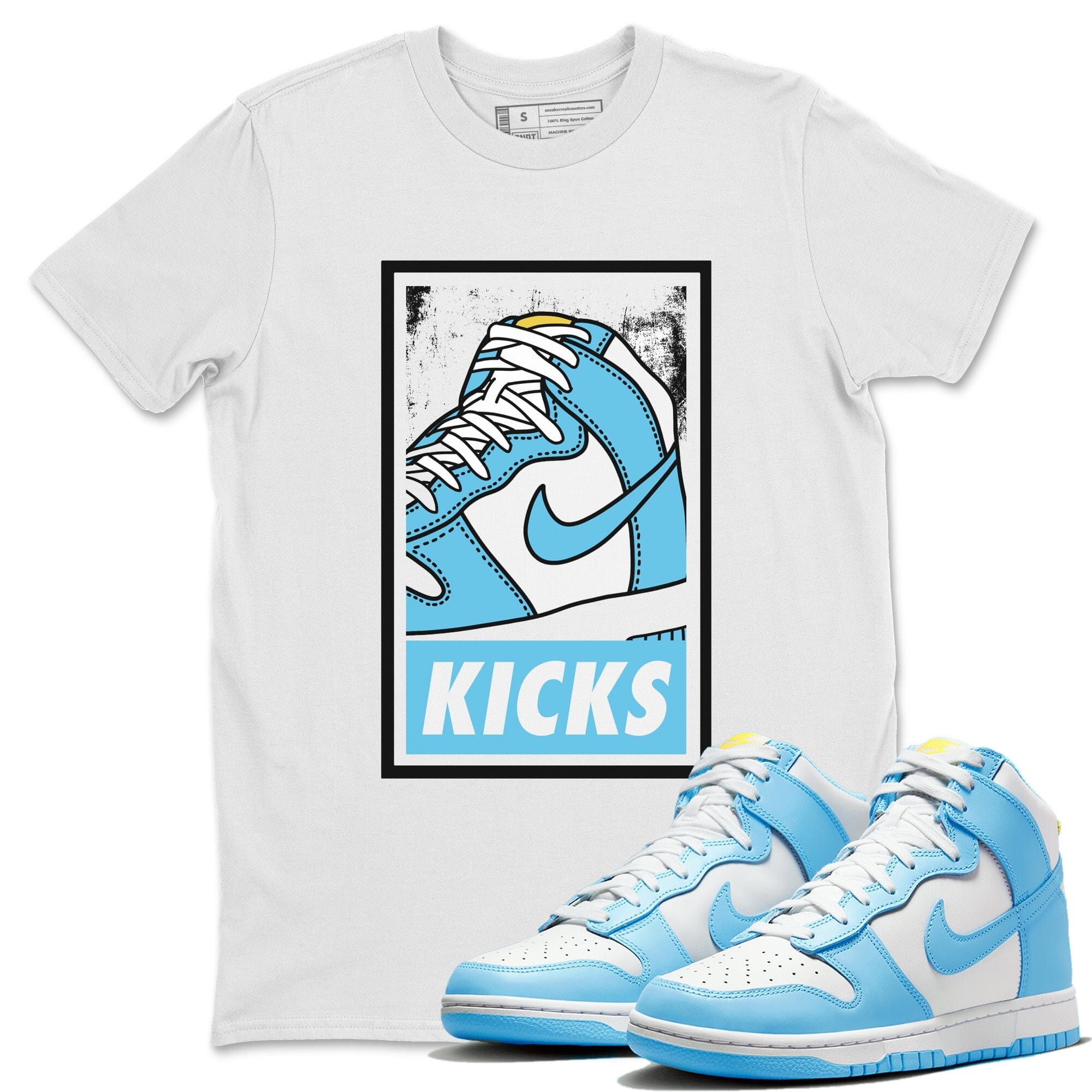 Dunk Blue Chill Sneaker Match Tees KICKS Sneaker Tees Dunk Blue Chill Jordan to match sneaker T-Shirt Crew Neck Shirts