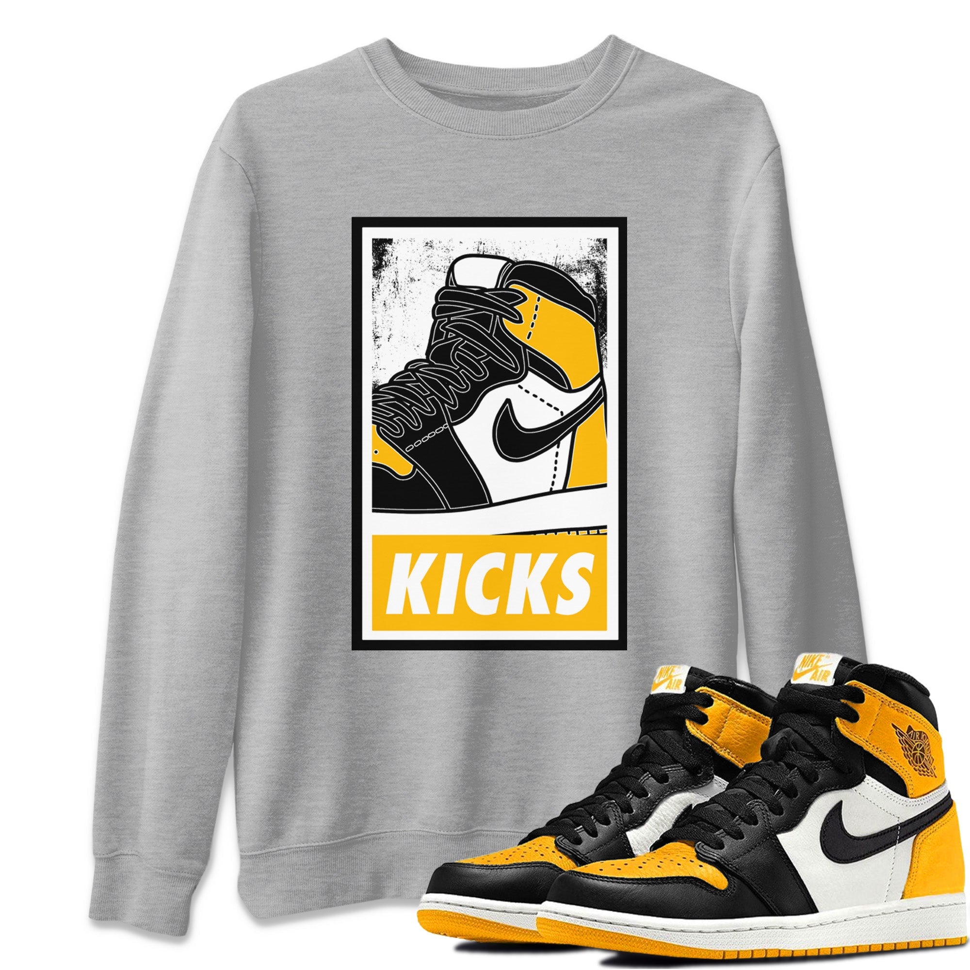 Jordan 1 Taxi Sneaker Matching T-Shirt KICKS Sneaker Tees Jordan 1 Taxi Sneaker Release Tees Crew Neck Tees
