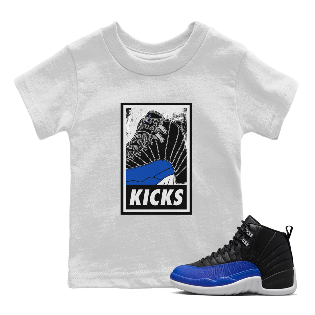 Jordan 12 Hyper Royal Sneaker Matching T-Shirt KICKS Sneaker Tees Jordan 12 Hyper Royal Sneaker Release Tees Kids Shirts