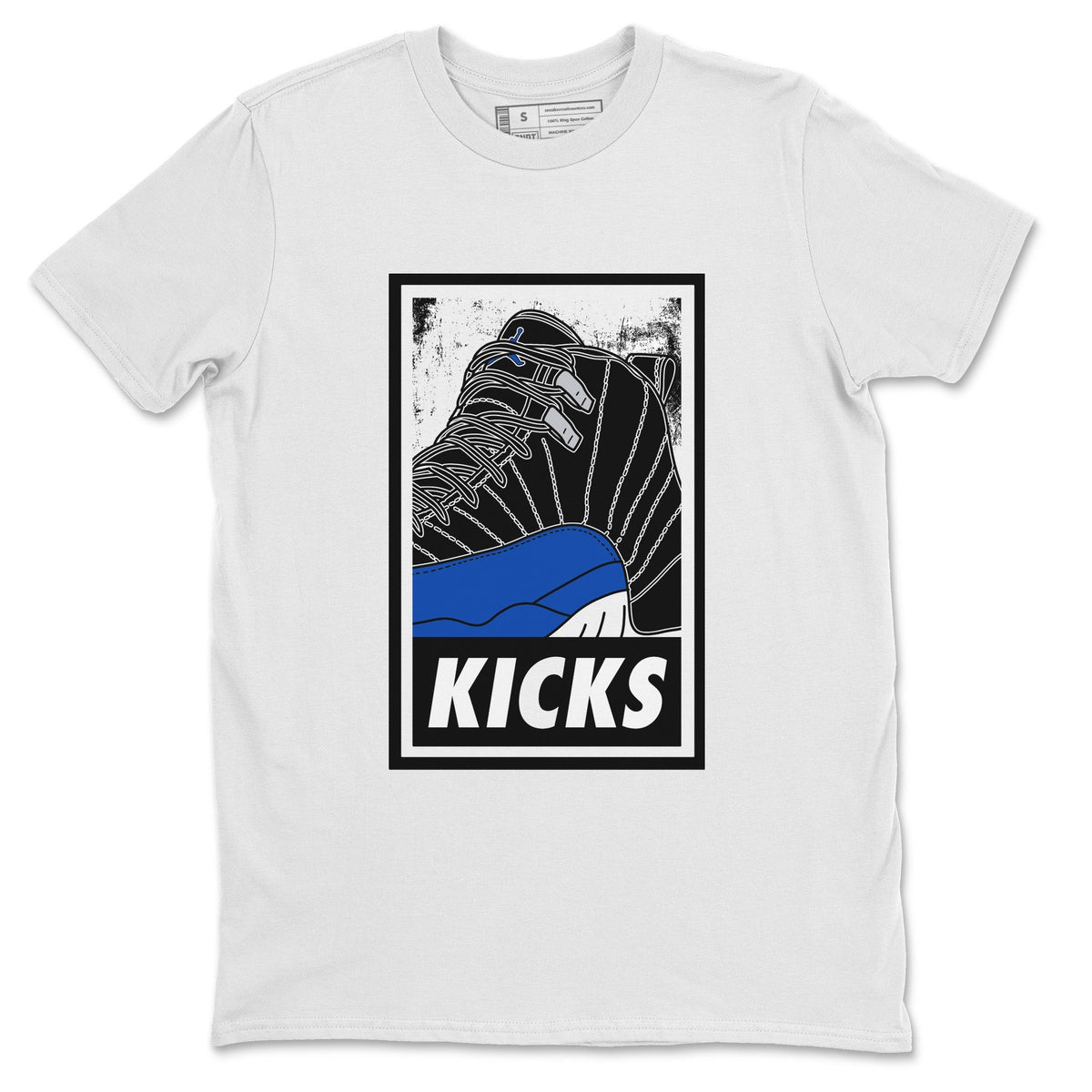 Jordan 12 Hyper Royal Sneaker Matching T-Shirt KICKS Sneaker Tees Jordan 12 Hyper Royal Sneaker Release Tees Crew Neck Tees