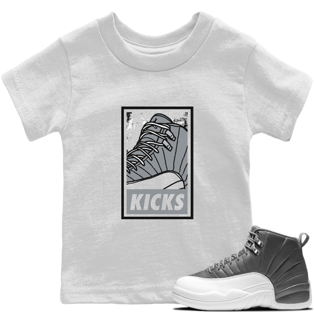 Jordan 12 Stealth Sneaker Matching T-Shirt KICKS Sneaker Tees Jordan 12 Stealth Sneaker Release Tees Kids Shirts