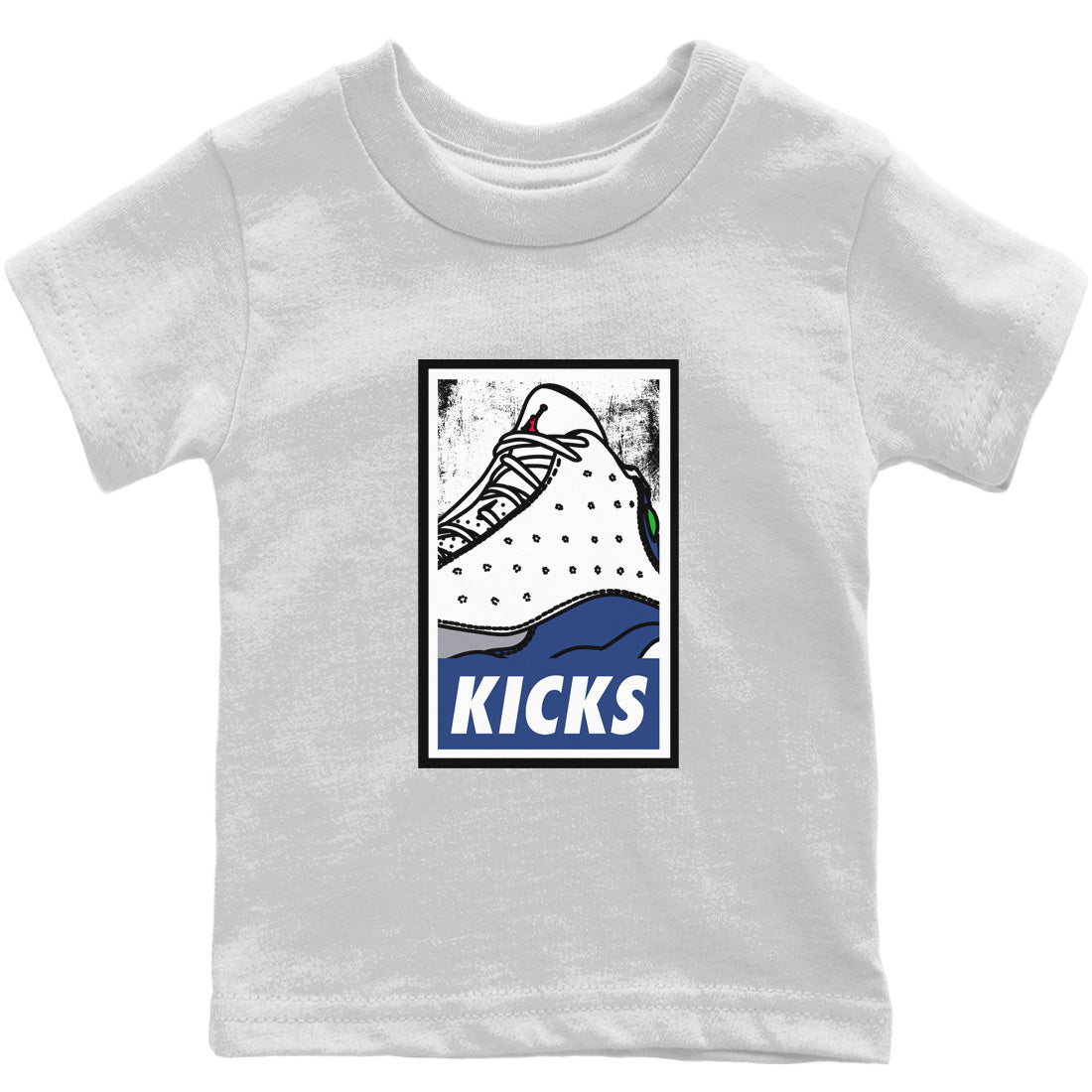 Jordan 13 French Blue Sneaker Matching T-Shirt KICKS Sneaker Tees Jordan 13 French Blue Sneaker Release Tees Kids Shirts