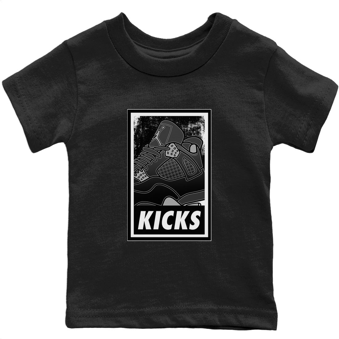 Jordan 4 Black Canvas Sneaker Matching T-Shirt KICKS Sneaker Tees Jordan 4 Black Canvas Sneaker Release Tees Kids Shirts
