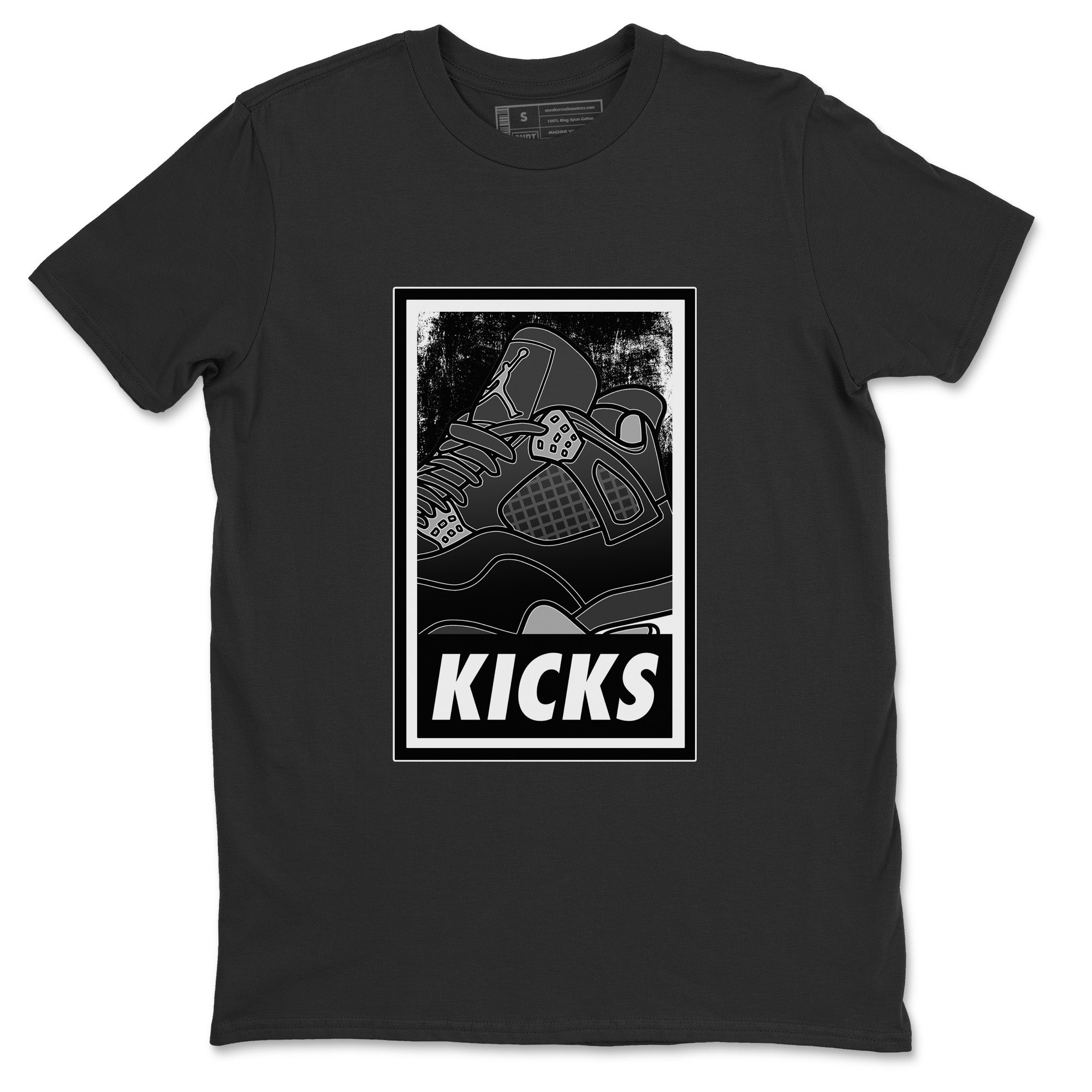 Jordan 4 Black Canvas Sneaker Matching T-Shirt KICKS Sneaker Tees Jordan 4 Black Canvas Sneaker Release Tees Crew Neck Tees