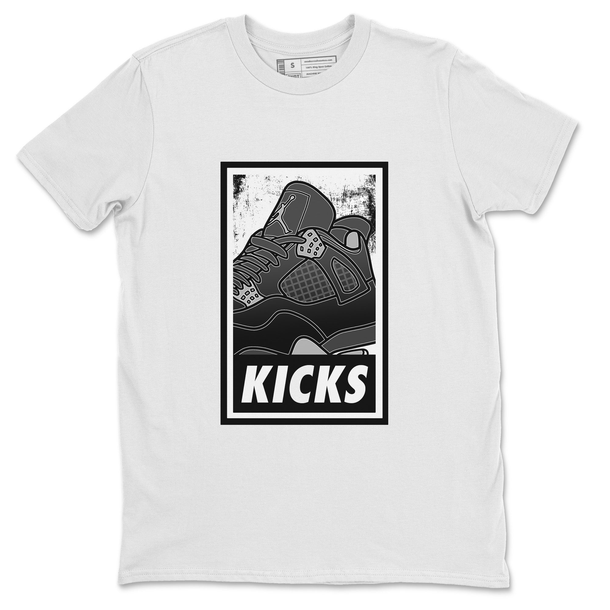 Jordan 4 Black Canvas Sneaker Matching T-Shirt KICKS Sneaker Tees Jordan 4 Black Canvas Sneaker Release Tees Crew Neck Tees