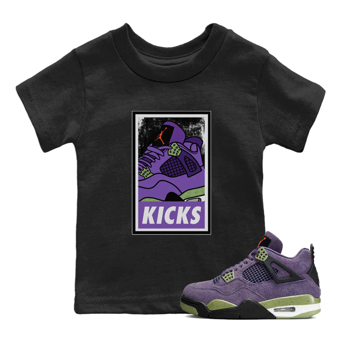 Jordan 4 Canyon Purple Sneaker Matching T-Shirt KICKS Sneaker Tees Jordan 4 Canyon Purple Sneaker Release Tees Kids Shirts