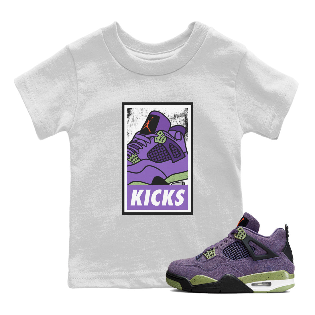 Jordan 4 Canyon Purple Sneaker Matching T-Shirt KICKS Sneaker Tees Jordan 4 Canyon Purple Sneaker Release Tees Kids Shirts