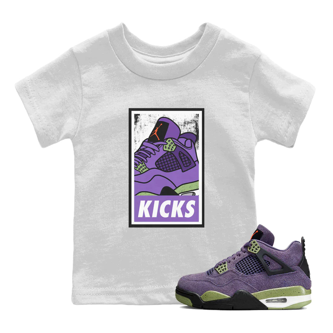 Jordan 4 Canyon Purple Sneaker Matching T-Shirt KICKS Sneaker Tees Jordan 4 Canyon Purple Sneaker Release Tees Kids Shirts
