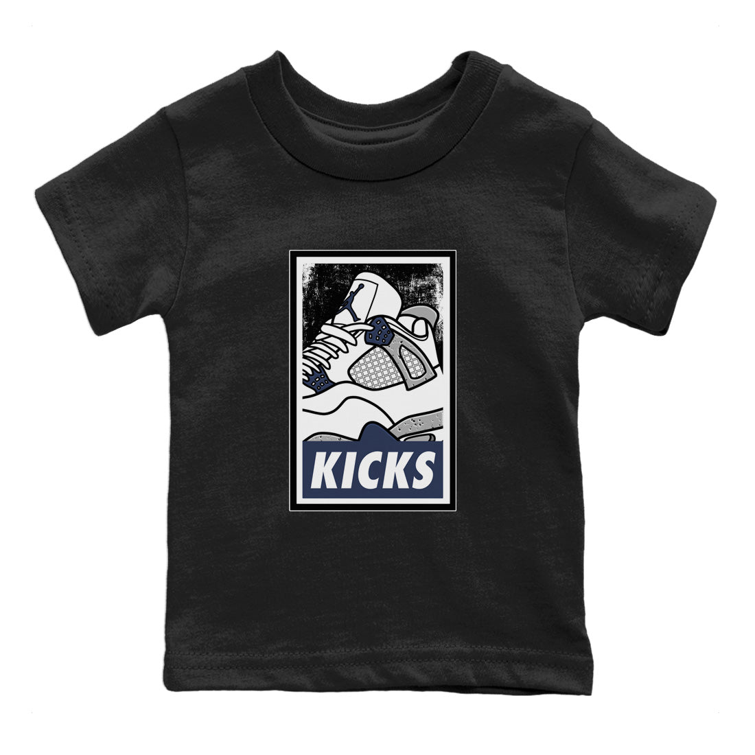 Jordan 4 Midnight Navy Sneaker Matching T-Shirt KICKS Sneaker Tees Jordan 4 Midnight Navy Sneaker Release Tees Kids Shirts