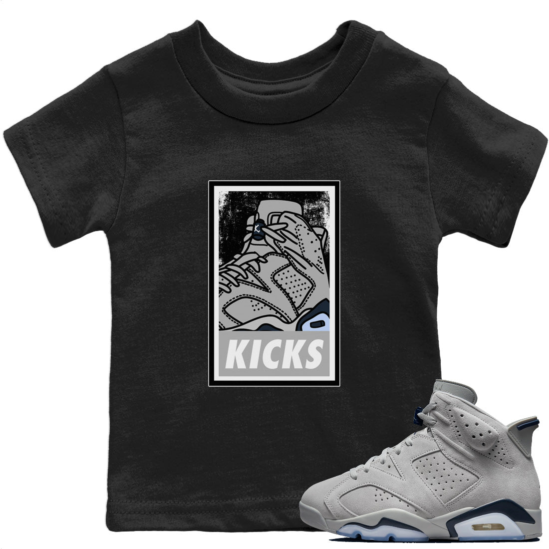 Jordan 6 Georgetown Sneaker Matching T-Shirt KICKS Sneaker Tees Jordan 6 Georgetown Sneaker Release Tees Kids Shirts