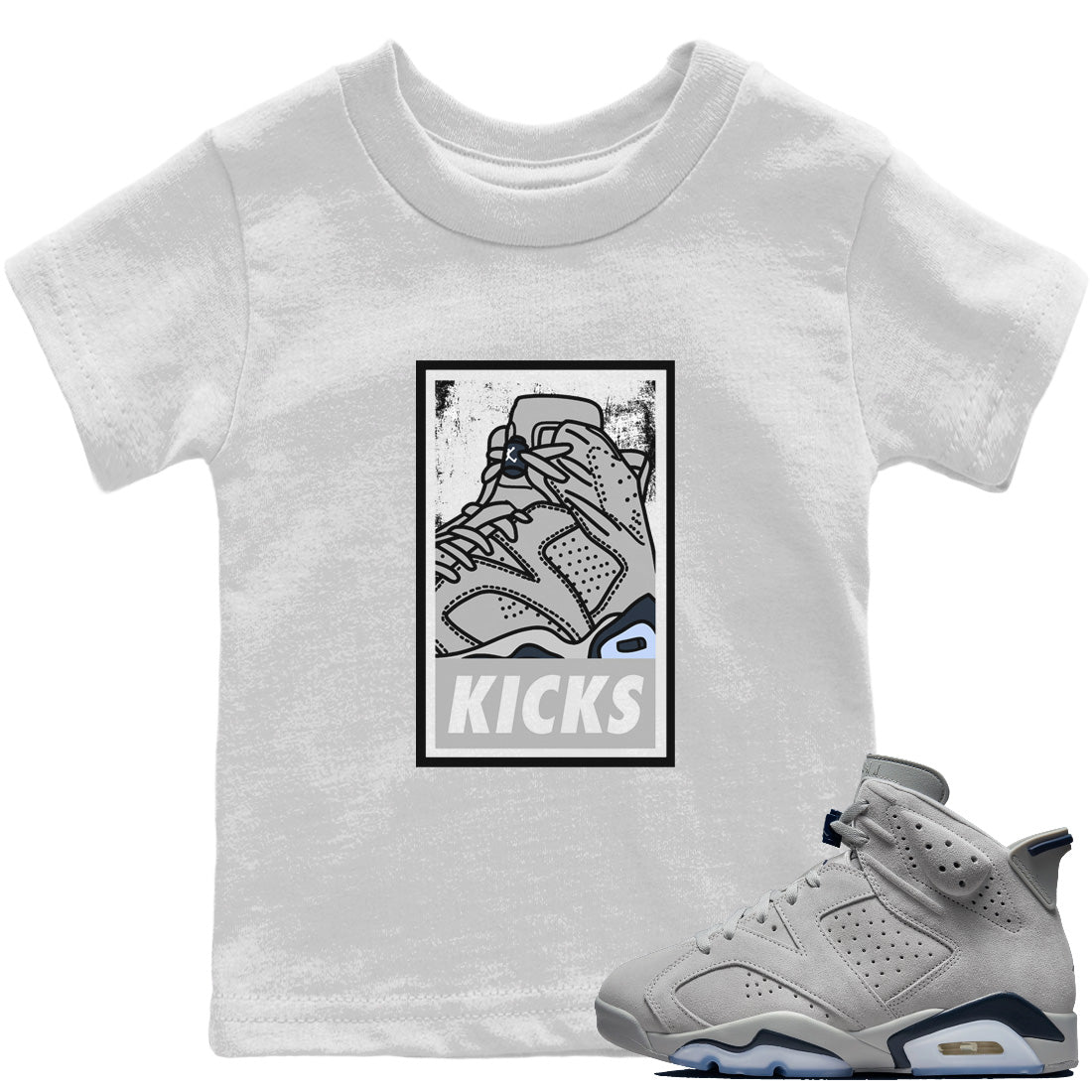 Jordan 6 Georgetown Sneaker Matching T-Shirt KICKS Sneaker Tees Jordan 6 Georgetown Sneaker Release Tees Kids Shirts