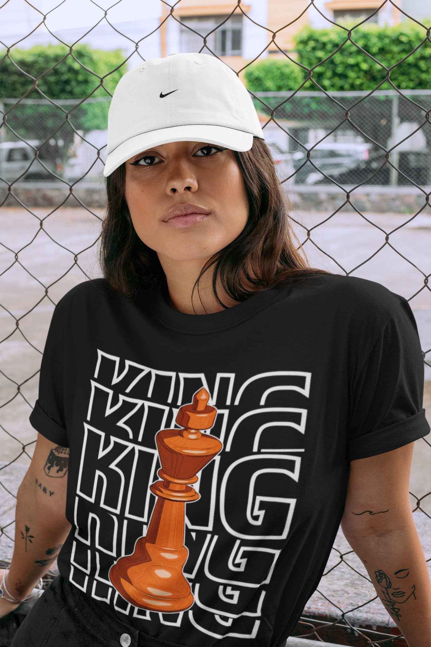 Jordan 1 Electro Orange Sneaker Matching T-Shirt King Sneaker Tees Jordan 1 Electro Orange Sneaker Release Tees Crew Neck Tees