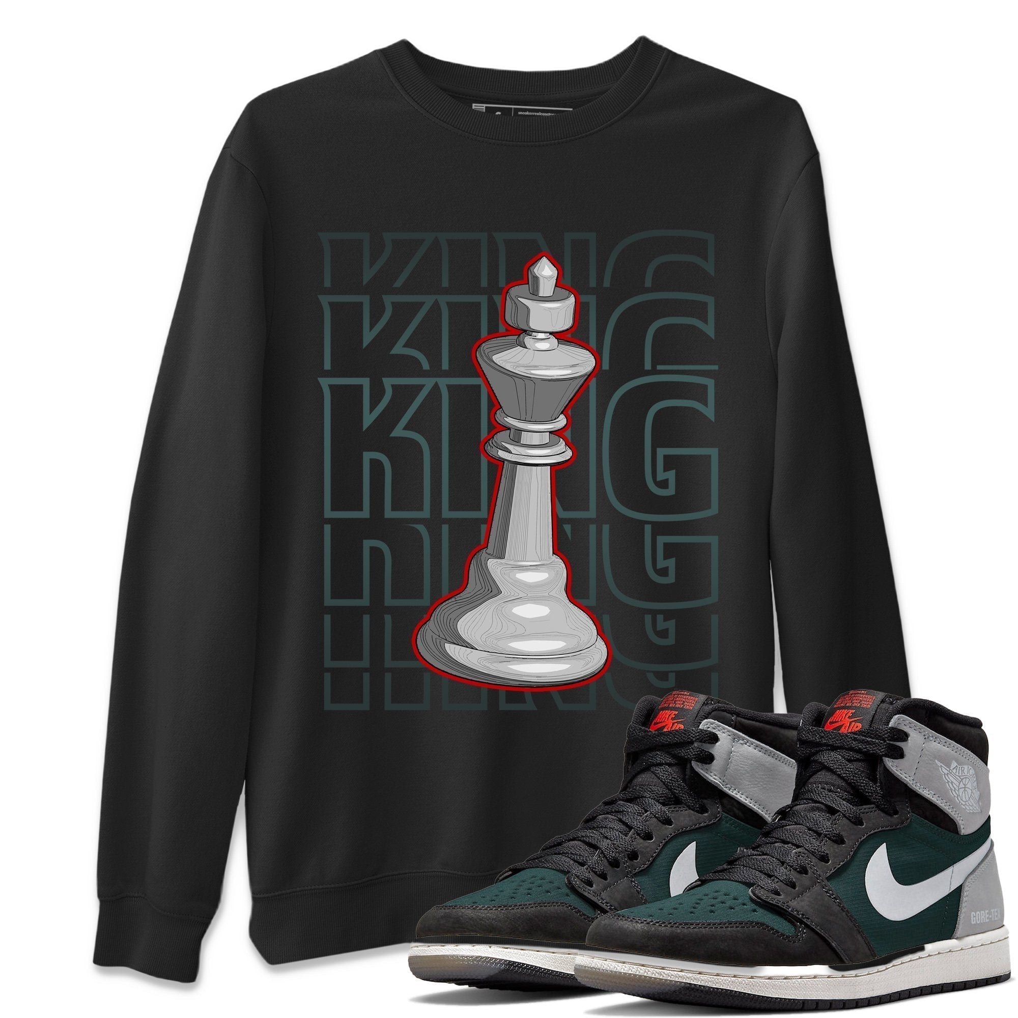 Jordan 1 Element Gore-Tex Black Grey Sneaker Matching T-Shirt King Sneaker Tees Jordan 1 Element Gore-Tex Black Grey Sneaker Release Tees Crew Neck Tees