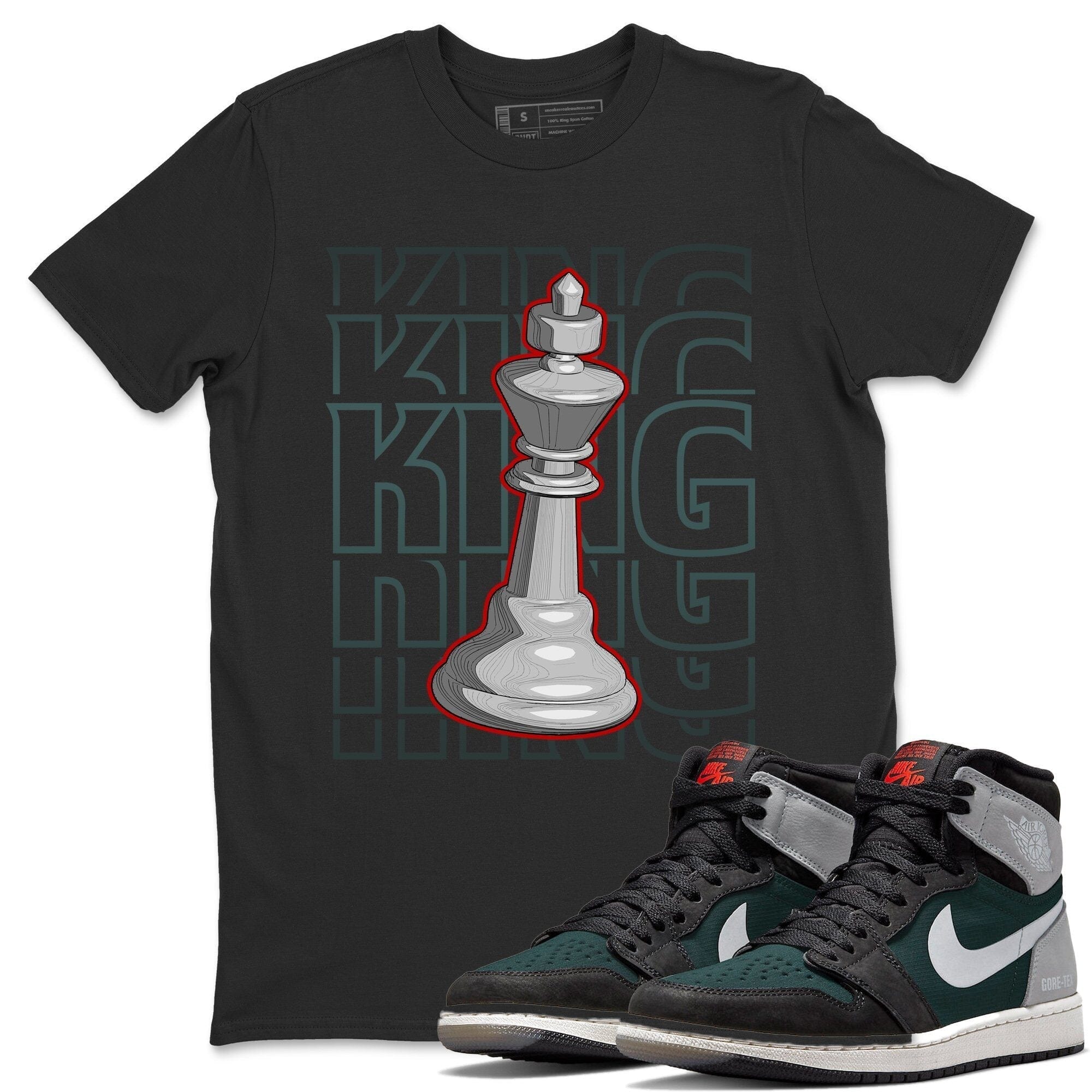 Jordan 1 Element Gore-Tex Black Grey Sneaker Matching T-Shirt King Sneaker Tees Jordan 1 Element Gore-Tex Black Grey Sneaker Release Tees Crew Neck Tees