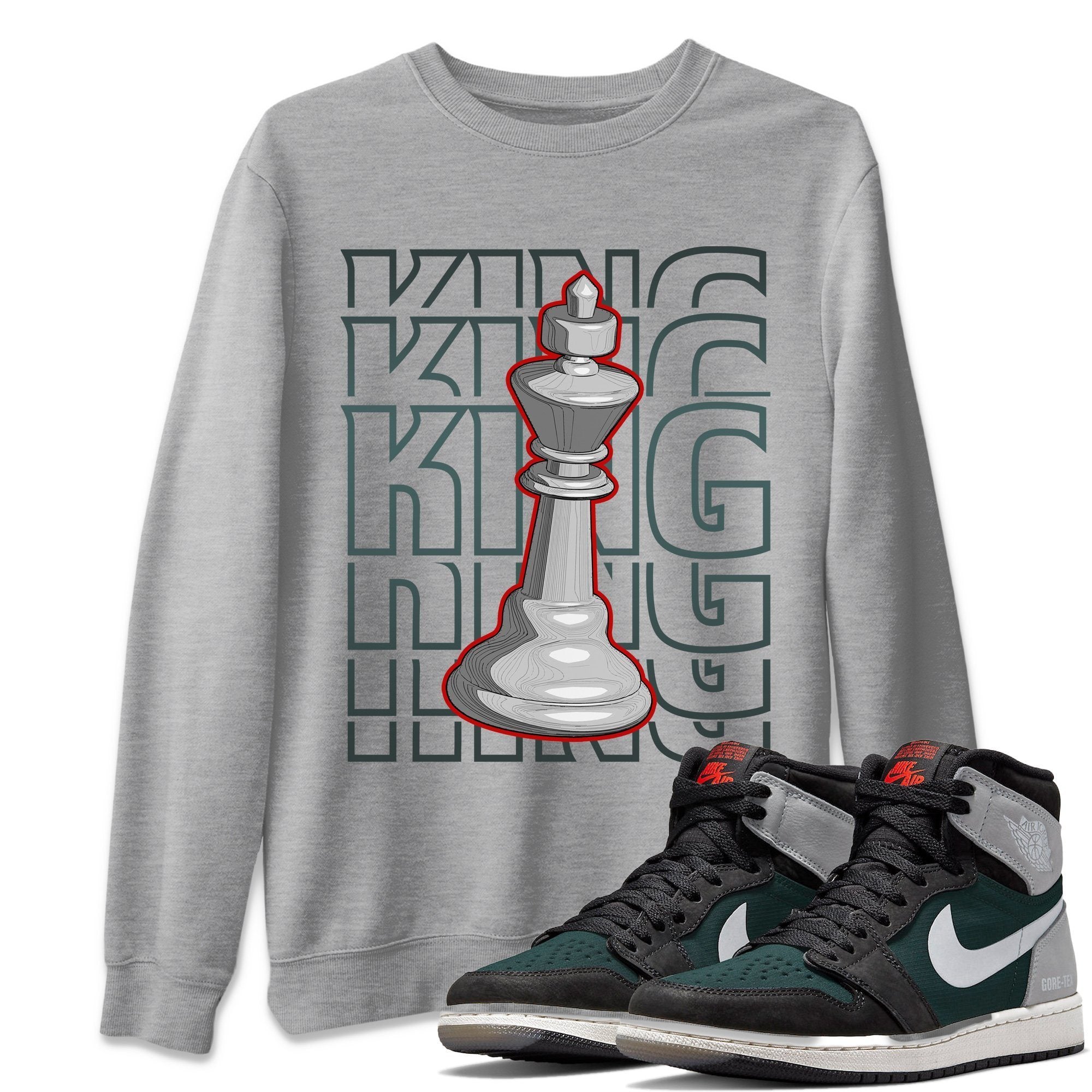 Jordan 1 Element Gore-Tex Black Grey Sneaker Matching T-Shirt King Sneaker Tees Jordan 1 Element Gore-Tex Black Grey Sneaker Release Tees Crew Neck Tees