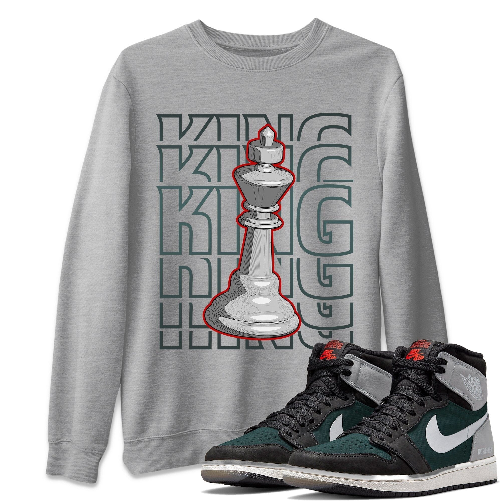 Jordan 1 Element Gore-Tex Black Grey Sneaker Matching T-Shirt King Sneaker Tees Jordan 1 Element Gore-Tex Black Grey Sneaker Release Tees Crew Neck Tees