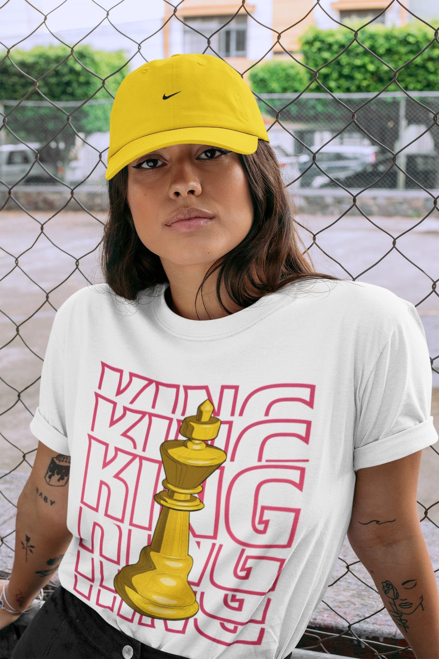 Jordan 1 Light Fusion Red Sneaker Matching T-Shirt King Sneaker Tees Jordan 1 Light Fusion Red Sneaker Release Tees Crew Neck Tees