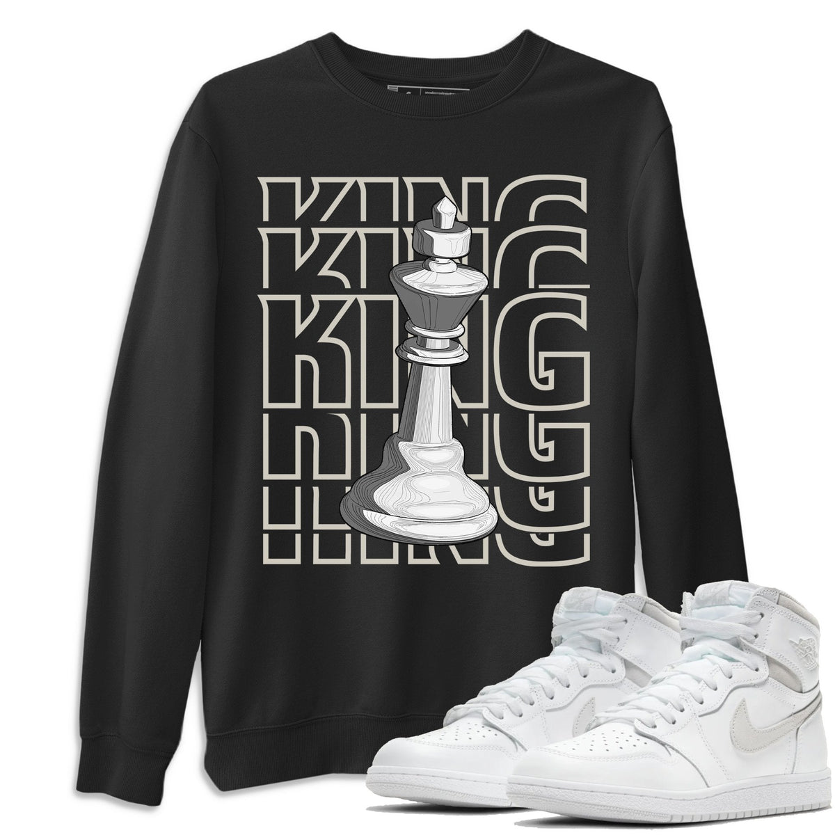 Jordan 1 Neutral Grey Shirt To Match Jordans King Sneaker Tees Jordan 1 Neutral Grey Drip Gear Zone Sneaker Matching Clothing Unisex Shirts