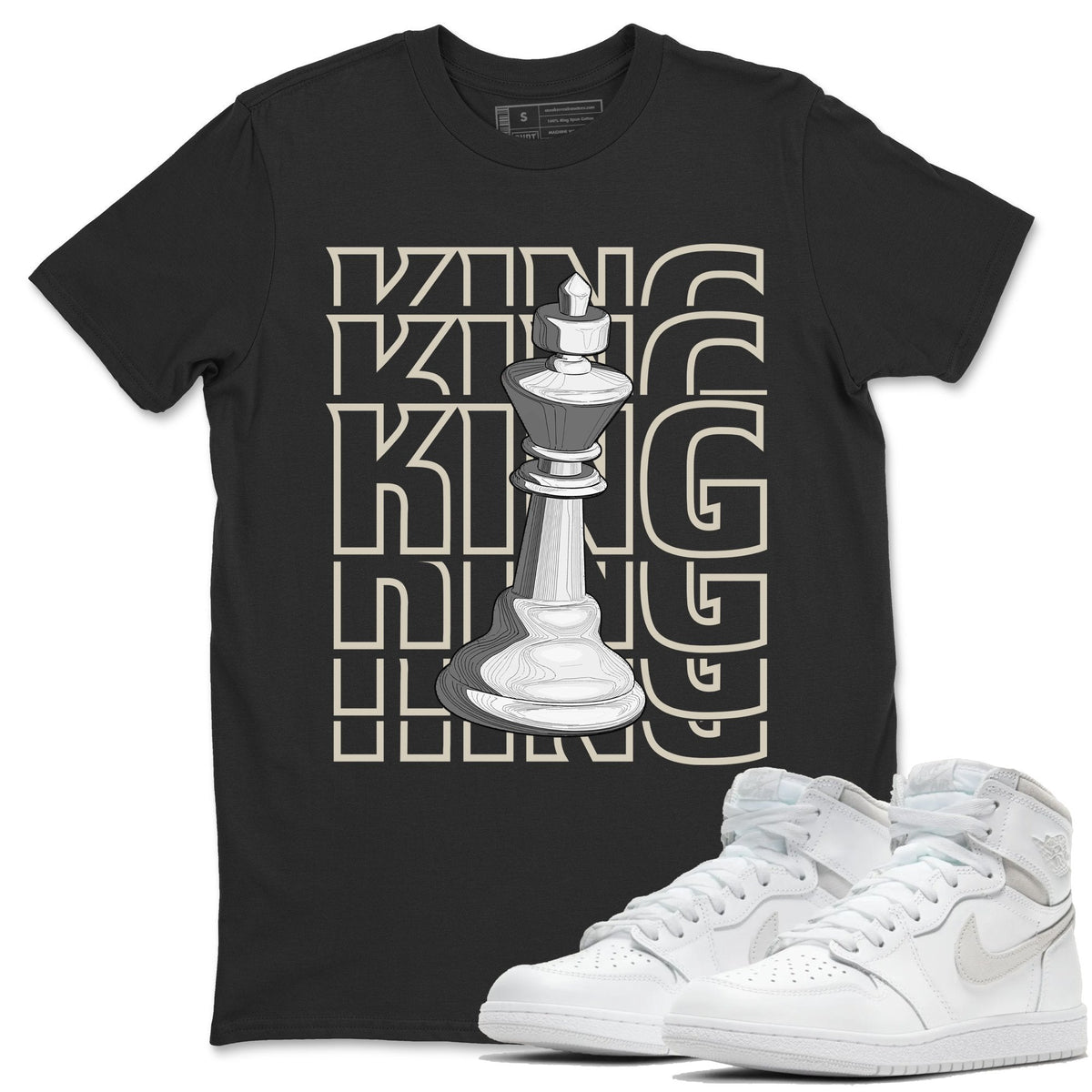 Jordan 1 Neutral Grey Shirt To Match Jordans King Sneaker Tees Jordan 1 Neutral Grey Drip Gear Zone Sneaker Matching Clothing Unisex Shirts