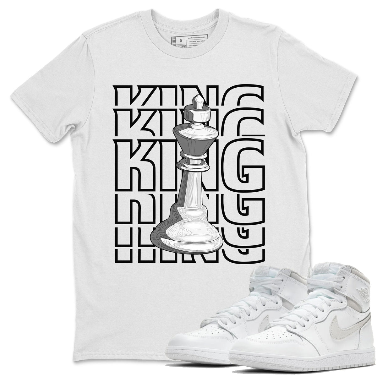 Jordan 1 Neutral Grey Shirt To Match Jordans King Sneaker Tees Jordan 1 Neutral Grey Drip Gear Zone Sneaker Matching Clothing Unisex Shirts