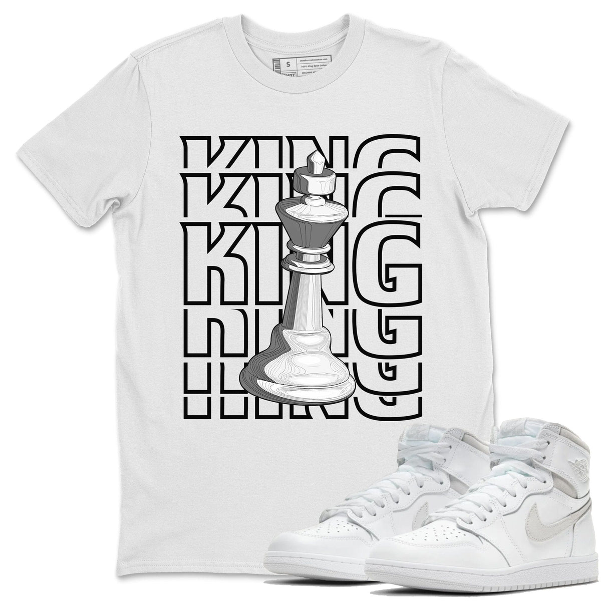 Jordan 1 Neutral Grey Shirt To Match Jordans King Sneaker Tees Jordan 1 Neutral Grey Drip Gear Zone Sneaker Matching Clothing Unisex Shirts