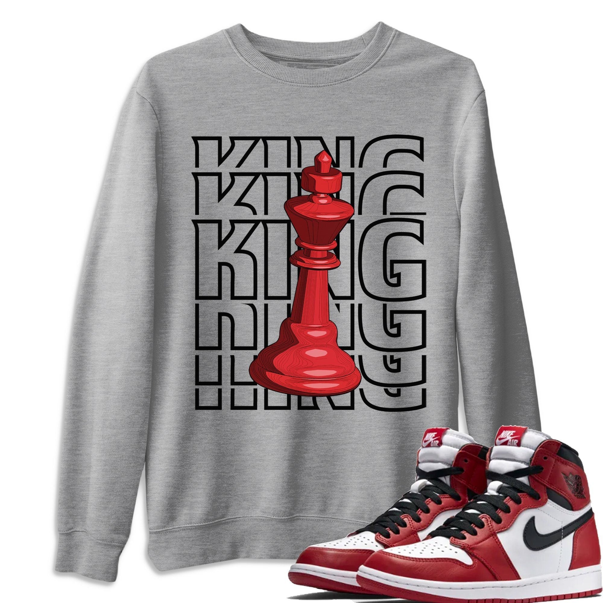 Jordan 1 Varsity Red Shirt To Match Jordans King Sneaker Tees Jordan 1 Varsity Red Drip Gear Zone Sneaker Matching Clothing Unisex Shirts