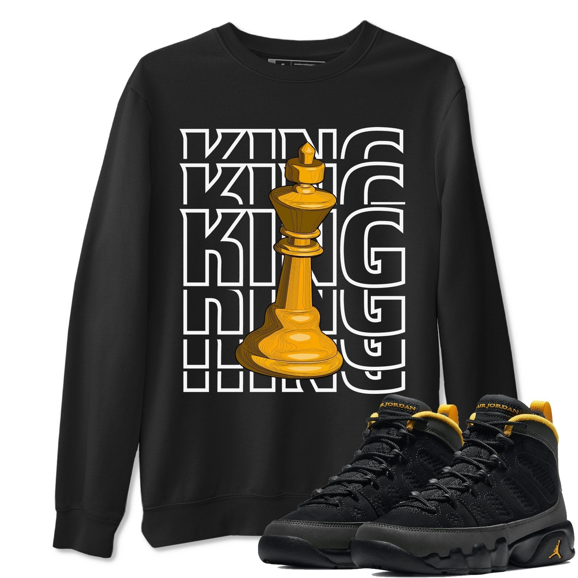Jordan 9 University Gold Shirt To Match Jordans King Sneaker Tees Jordan 9 University Gold Drip Gear Zone Sneaker Matching Clothing Unisex Shirts
