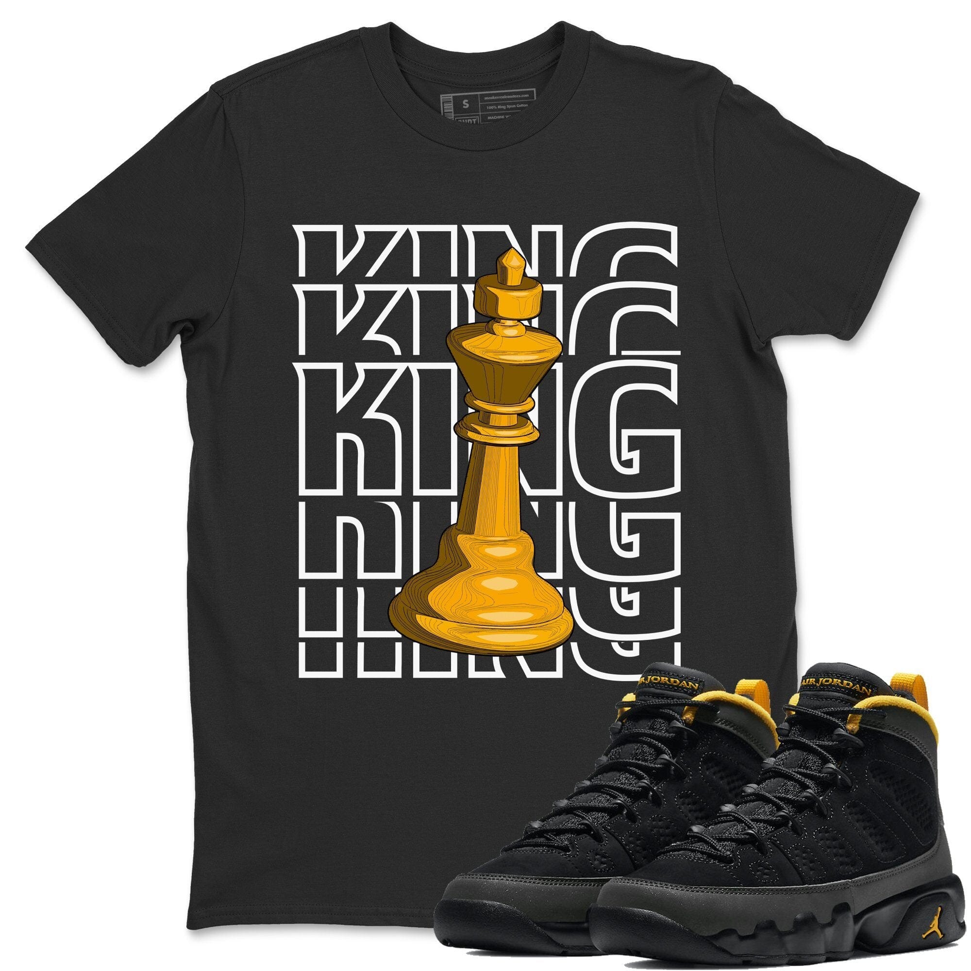 Jordan 9 University Gold Shirt To Match Jordans King Sneaker Tees Jordan 9 University Gold Drip Gear Zone Sneaker Matching Clothing Unisex Shirts
