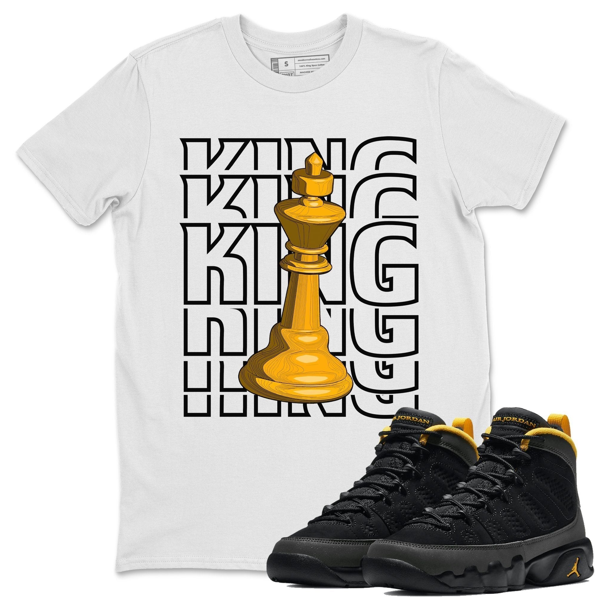 Jordan 9 University Gold Shirt To Match Jordans King Sneaker Tees Jordan 9 University Gold Drip Gear Zone Sneaker Matching Clothing Unisex Shirts