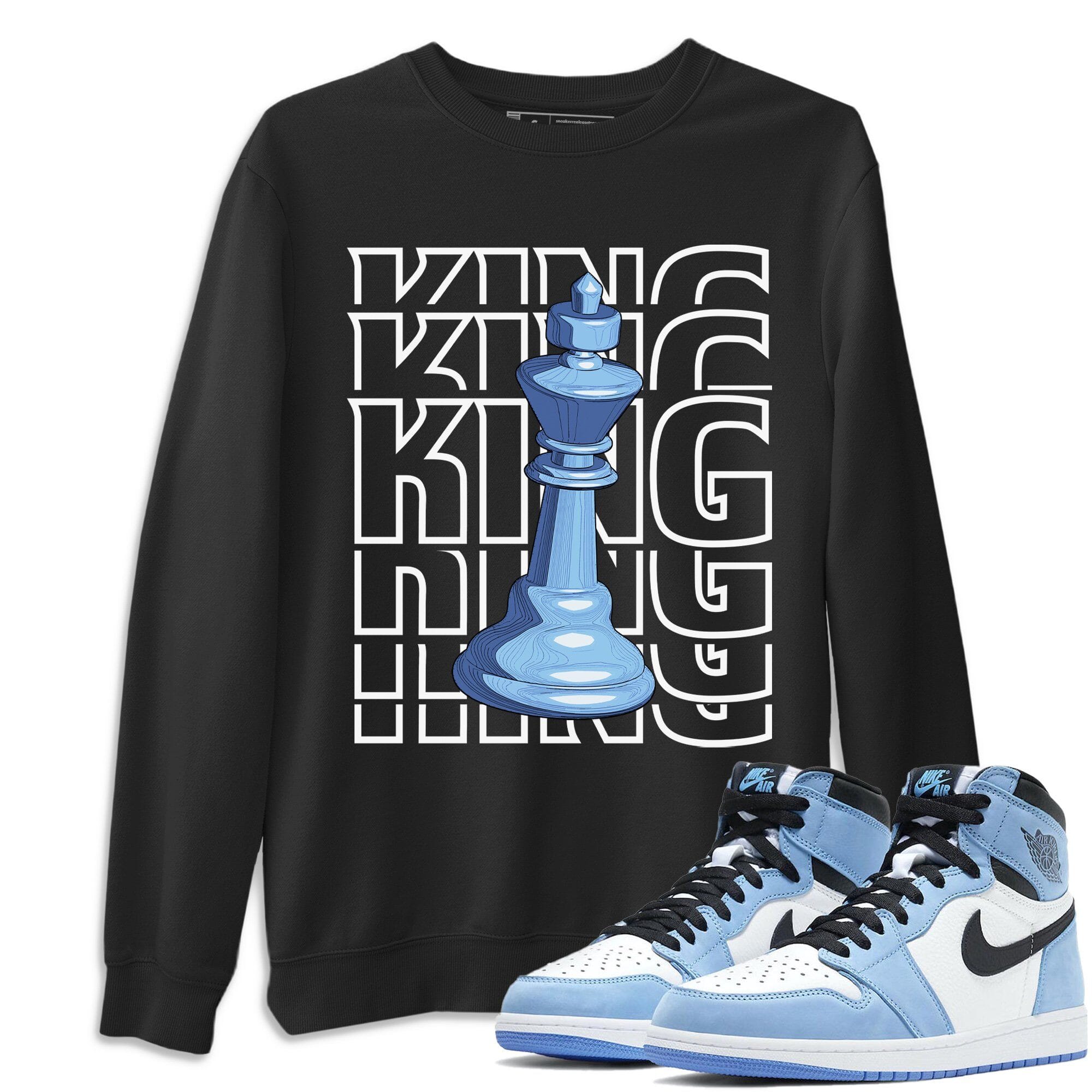 Jordan 1 University Blue Shirt To Match Jordans King Sneaker Tees Jordan 1 University Blue Drip Gear Zone Sneaker Matching Clothing Unisex Shirts