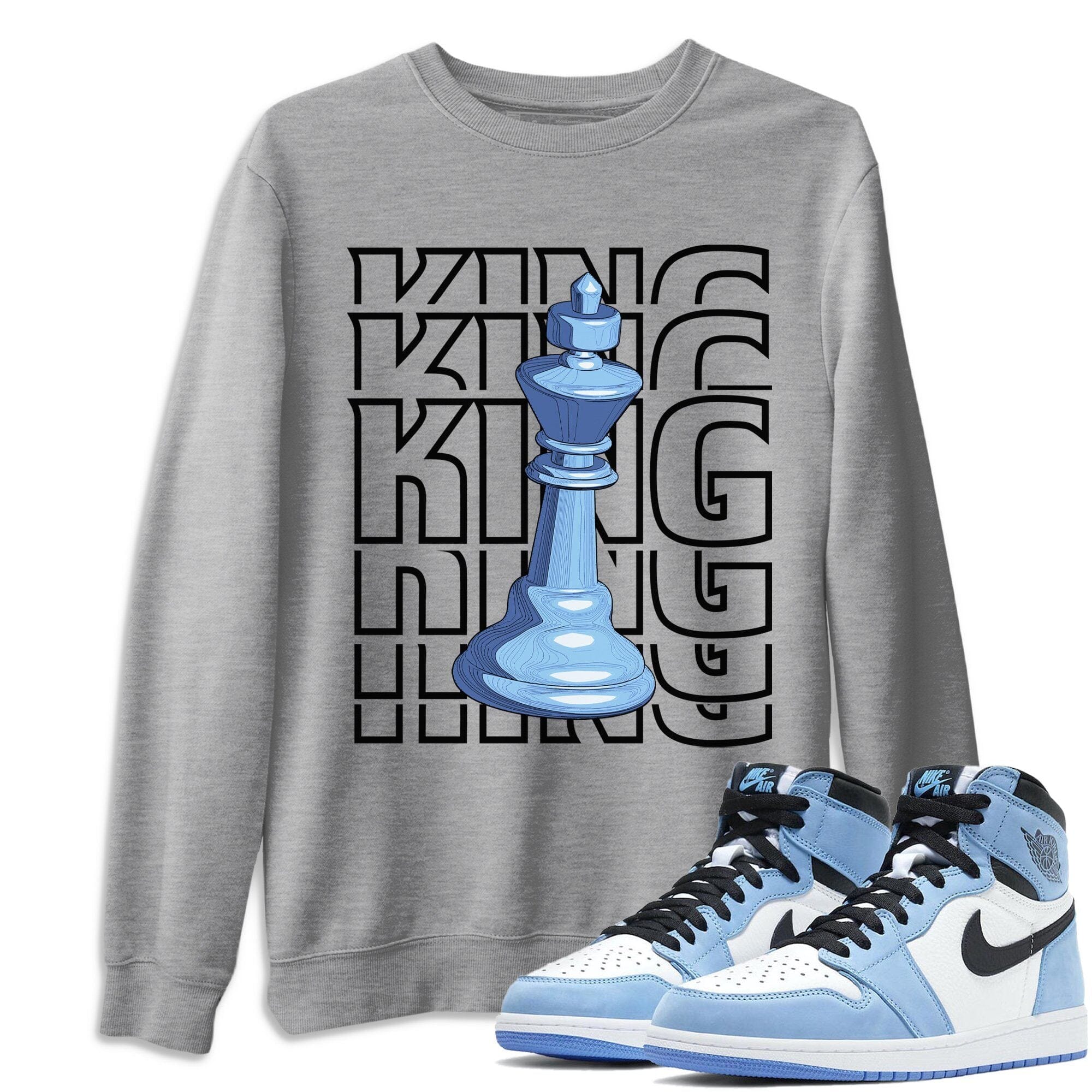 Jordan 1 University Blue Shirt To Match Jordans King Sneaker Tees Jordan 1 University Blue Drip Gear Zone Sneaker Matching Clothing Unisex Shirts